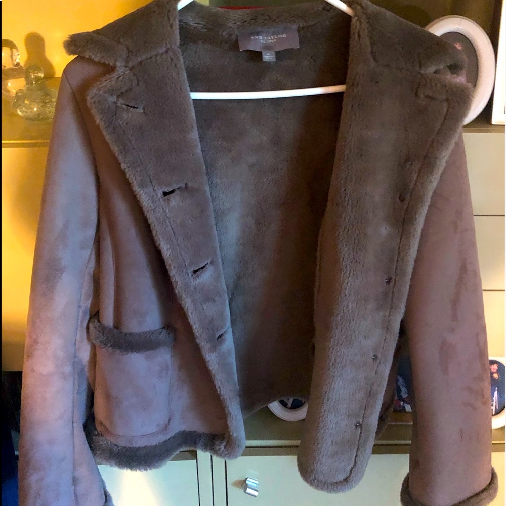 A faux shearling jacket from Ann Taylor